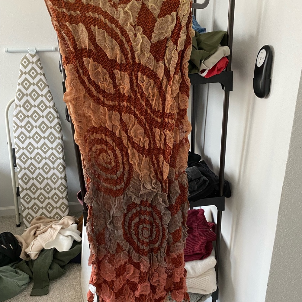 Orange/ Brown Patterned Scarf